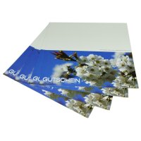 Gutschein "Kirschblüte" - 20 Stück, 21 x 9,8cm, längs genutet